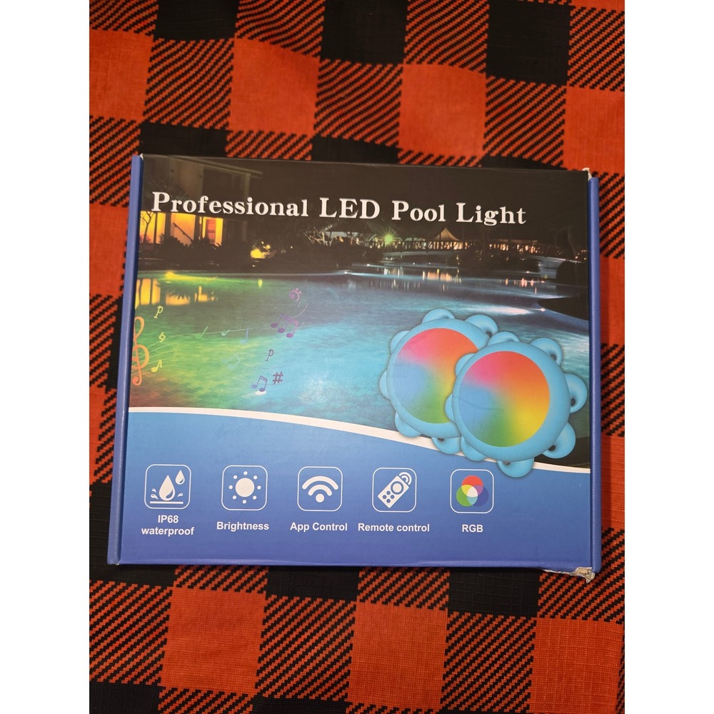 Professional LED Pool Light RGB IP68 Waterproof App Remote Control 2 Pack